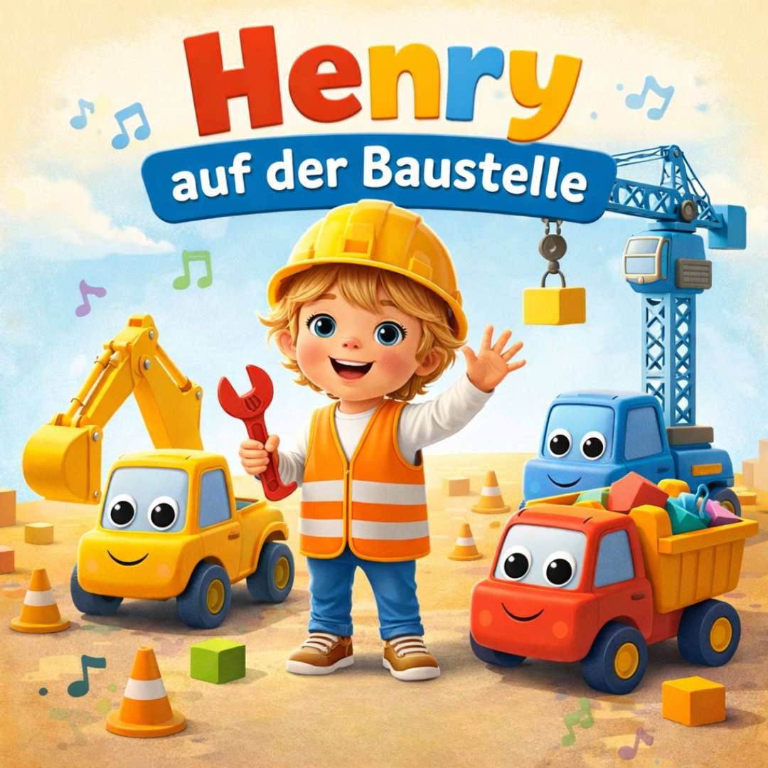 Baustellen Spaß mit Henry – Cover des personalisierten Kinderlieds