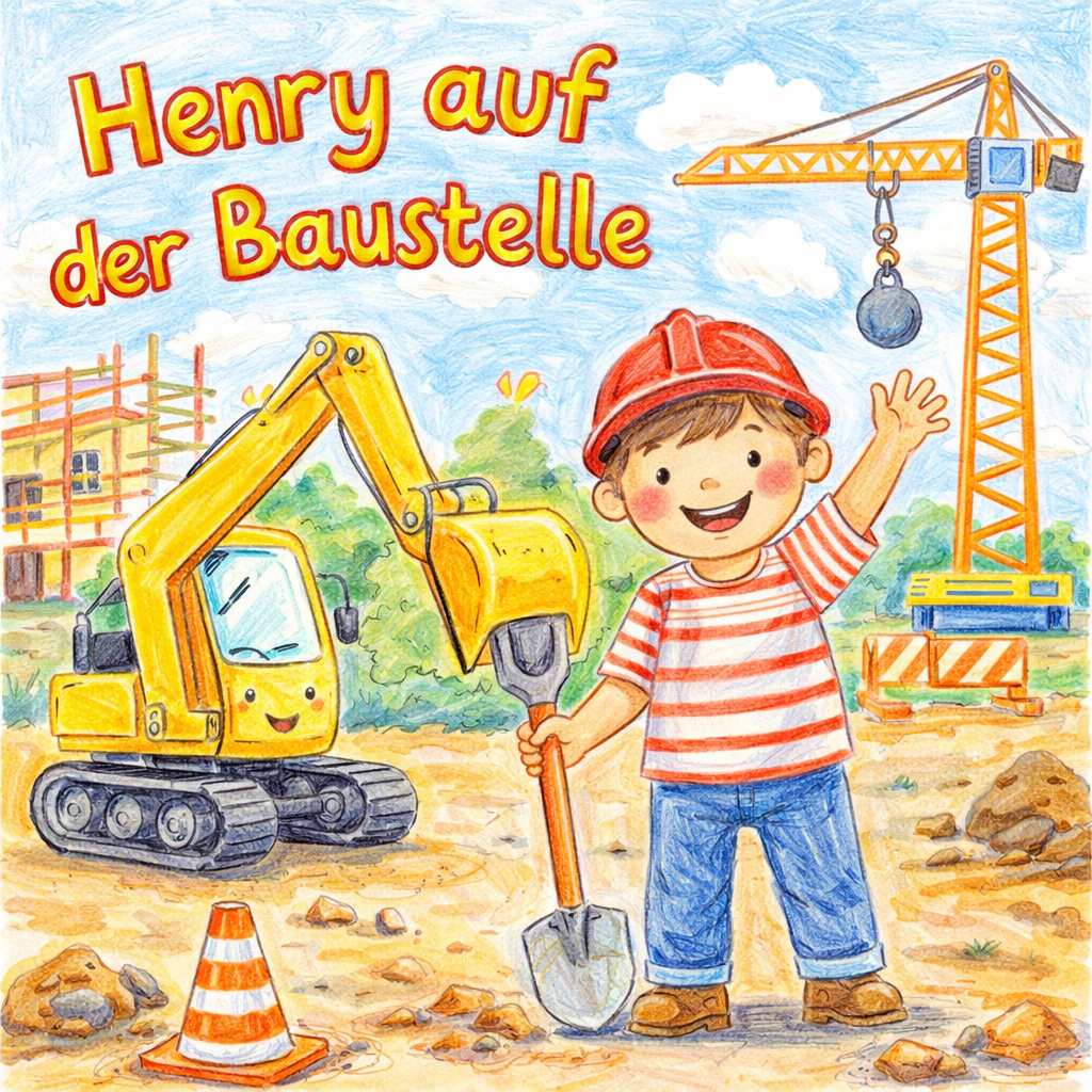 Baustellen Spaß mit Henry – Cover des personalisierten Kinderlieds